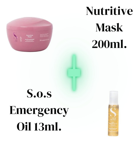 Nutritive Mask 200ml.+ S.o.s Emergency Oil. Alfaparf Milano