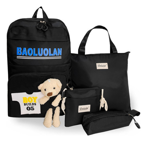 Mochila Bolsa Escolar Antifurto Ursinho Kawaii Impermeável