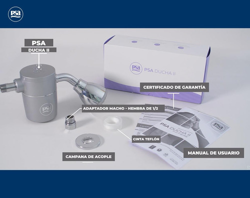Imagen 4 de 7 de Psa Purificador Ducha 2 Plata - Kdf