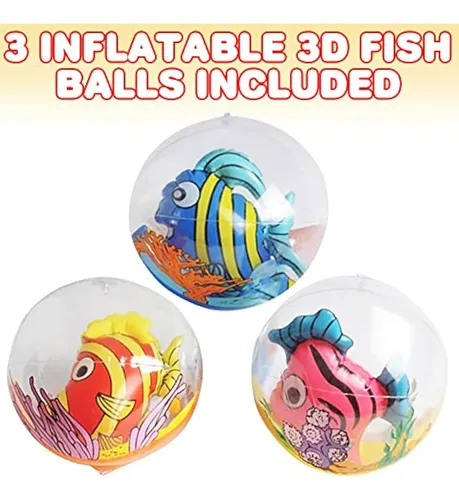 Artcreativity Pelotas De Playa De Peces 3d Para