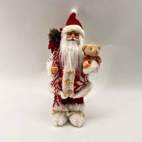 00101767 Santa 30cm Abrigo Rojo/blanco Oso