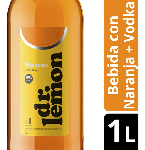 Dr Lemon Vodka Naranja Xl Botella X 1 Lt