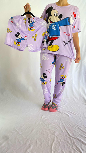 Pijamas Al Mayor Y Detal. 3 Piezas. De Dama De Micky Y Minie