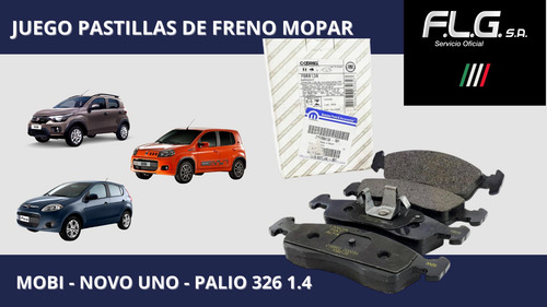 Juego Pastillas De Freno Mobi Uno F2 Palio 326 Mopar 7090137