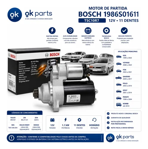 Motor De Partida Bosch 1986s01611 12v 11 Dentes Original