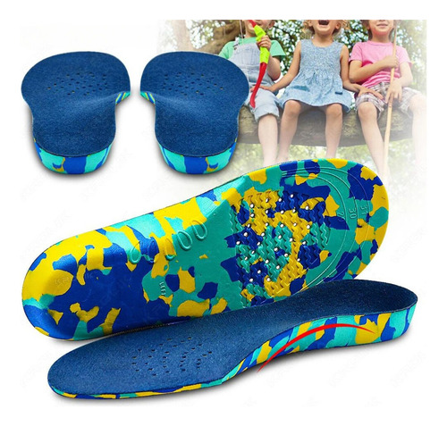 Plantilla infantil, soporte ideal para un desarrollo saludable, color azul, plantilla talla 23-26