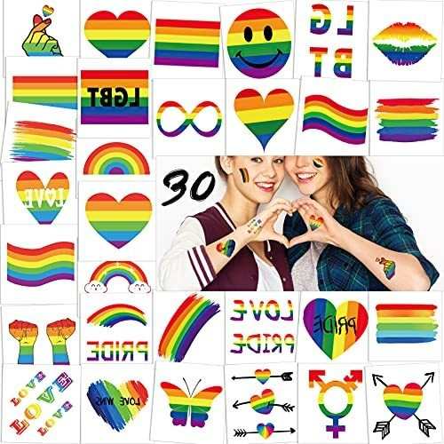 Tatuaje Temporale - Konsait 30 Sheets Rainbow Temporary Tatt