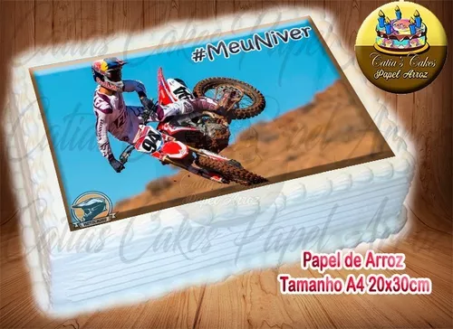 MOTO CROSS CIRCULAR TOPO DE BOLO (PAPEL FOTOGRÁFICO) - PAPEL ARROZ