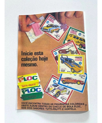 Álbum De Figurinhas Carros Quentes Ploc 1977 Meio Ofício