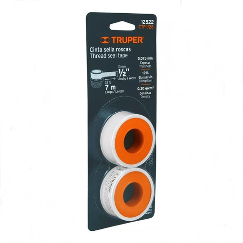 Blister Con 2 Cintas Sella Rosca 1/2  X 7m Uso General Trupe