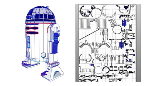 Planos Star War R2 D2 Escala 1:1  Guerra De Las Galaxias