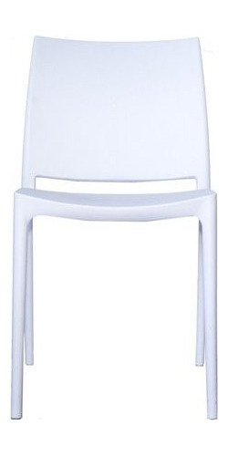 Set 4 Sillas De Plastico Apilables Para Exterior Restaurante Color de la estructura de la silla Blanco