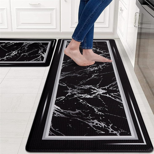 Aspmiz Marble Kitchen-mat-2 Pcs, Alfombras De Cocina Acolcha