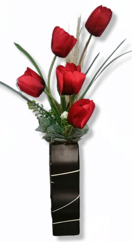 Arreglo Florar Artificial Tulipanes Color Rojo | Envío gratis