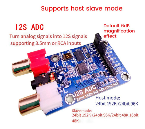 Módulo De Placa De Aquisição I2s Adc Audio I2s Modo Mestre/e