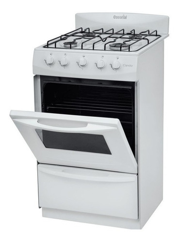 Cocina Escorial Candor S2 A Gas 4 Hornallas Blanca