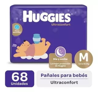 Pañales Huggies Ultraconfort Ahorropack M X 68 Uni