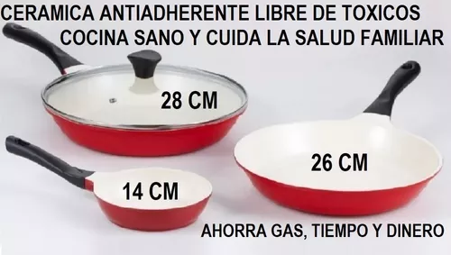 Sartenes Ceramica Antiadherente Cook Sin Toxicos Jad 4 Pieza