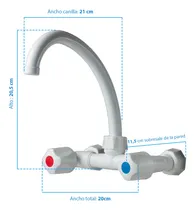 Comprar Ginyplast Mezcladora Pared pico curvo canilla móvi cocina lavadero color blanco