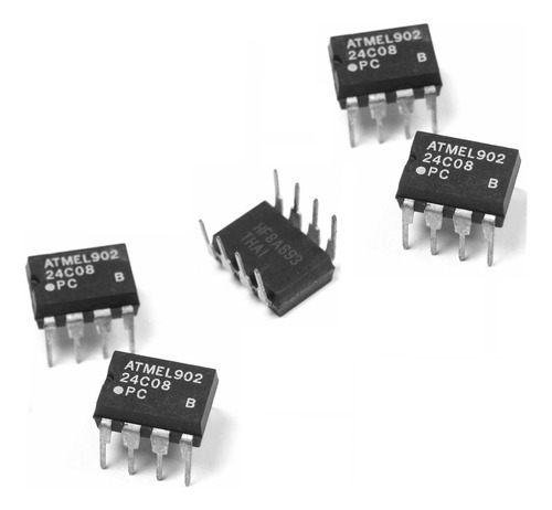 2 Piezas Ic Memoria Eeprom 8kbtis 24c08 24c08n Dip8