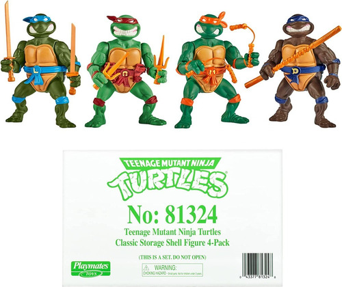 Tortugas Ninja Figuras Classic Playmates Pack X4