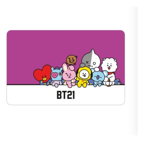 Sticker Diseño Bt21 Tarjeta Bip / Debito