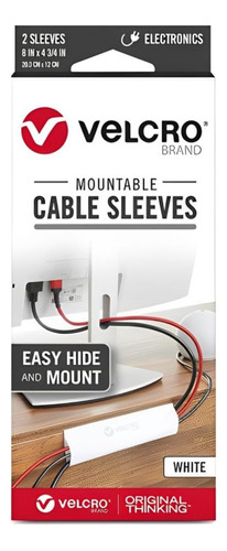 2 Mangas Suejatadoras Cables Velcro® Mountable Cable Sleeves Color Blanco
