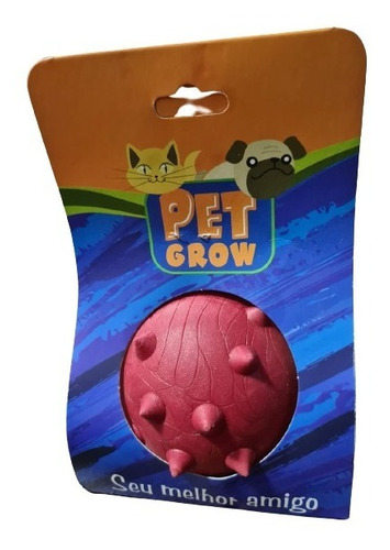 Brinquedo Bola Mamona Maciça Cravo Pet Grow 75 Mm Para Cães