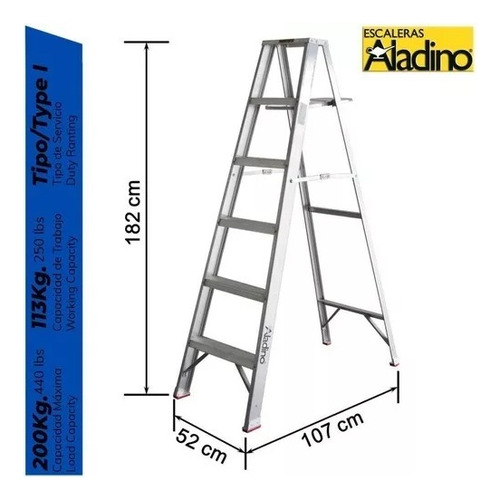 Escalera Tijera Aluminio 7 Tramos Estándar Aladino