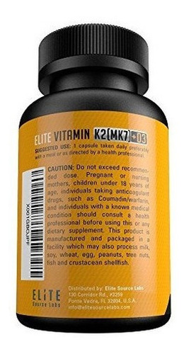 Suplemento De Vitamina K2 (mk7) Con D3 - Complejo Potente De