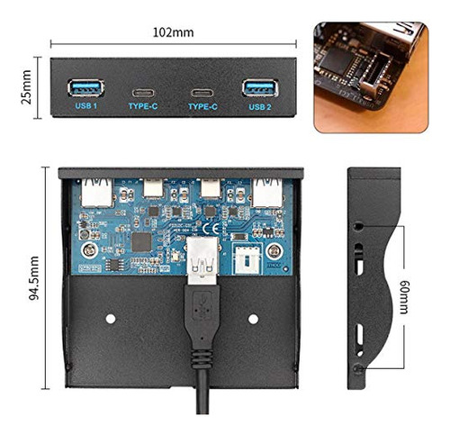 Jser Usb 3.1 Front Panel Header 19pin A Usb-c Y Usb 3.0 Hub