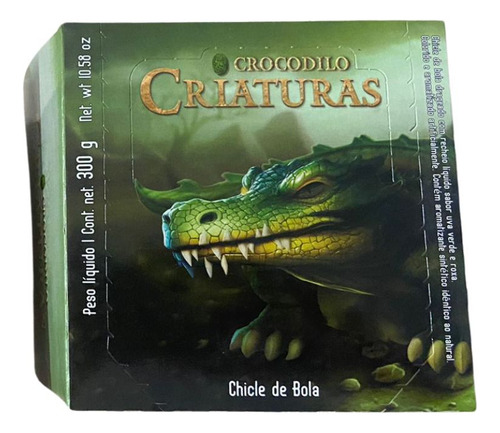 Chiclete Criaturas Ovo Crocodilo Caixa C/40 - Doce Halloween