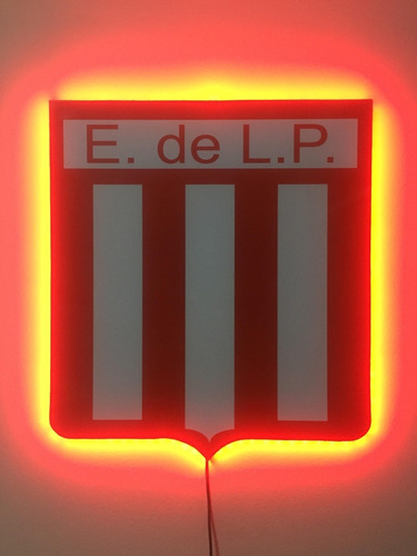 Cuadro Escudo Estudiantes De La Plata Luces Led Rojo + Tecla
