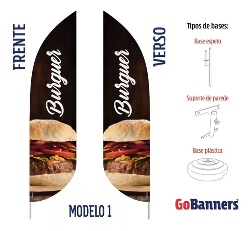 Wind Banner Completo Hamburgueria M2 na Fadrix