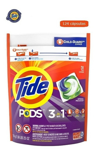 Tide Pods Jabon Para Ropa - Promo Pack X 4 - 124 Capsulas 