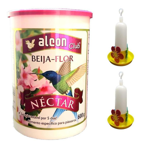 Nectar Beija Flor 600gr Alcon Club + 2 Bebedouro