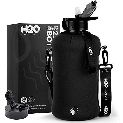 H2o Capsule - Botella De Agua De Medio Galón 2.2l Con Funda