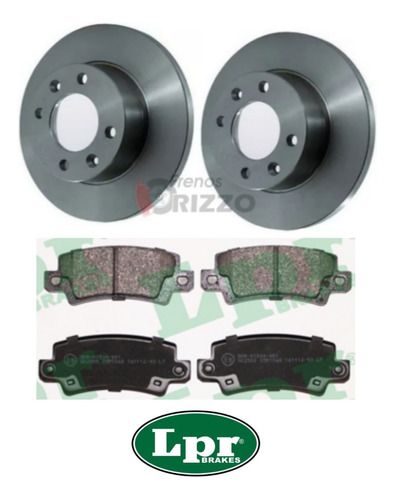 Kit Discos Pastillas Freno Lpr Toyota Corolla 02/07 Trasero