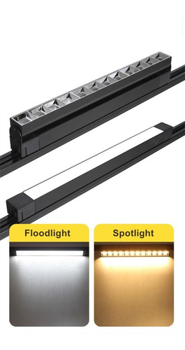 Spot Led Pontual Linear 40cm 35w Para Trilho Eletrificado Estrutura Preto 127/220V