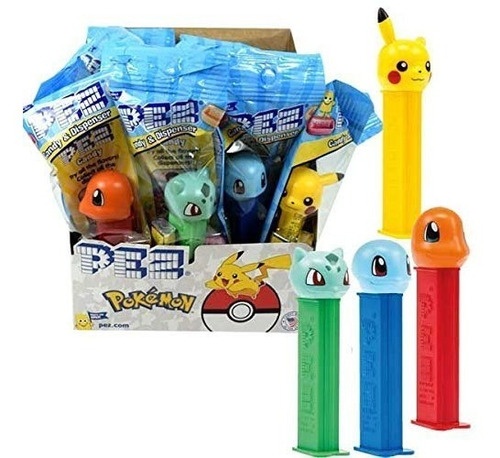 Pez Caramelo Pokémon Dispensador, 12 Conde Paquete De Visual