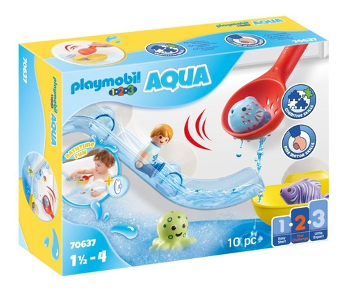 Juego Playmobil 1.2.3 Diversión En La Pesca Con Animales Del Mar 10 Piezas