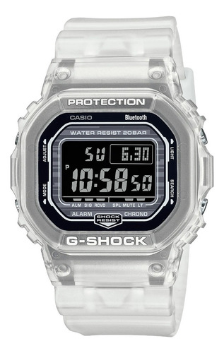 Reloj De Pulsera Casio G-shock G-shock De Cuerpo Color Trasparente, Digital, Para Hombre, Con Correa De Resina Color Transparente Y Hebilla Simple