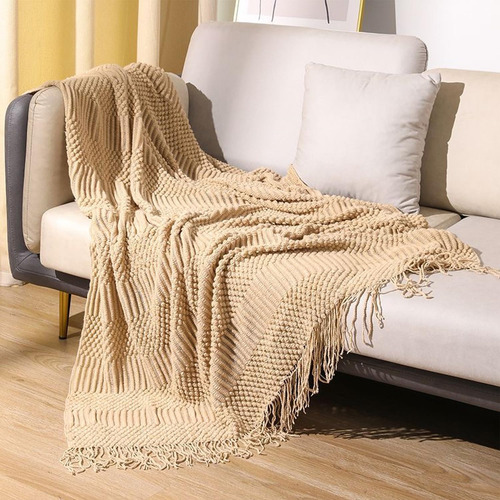 1 Manta De Punto Suave Y Cálida Con Borlas De 50 X 60 Pulgad