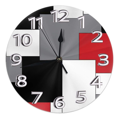 Reloj De Pared Decorativo Geométrico Con Manecillas De Númer