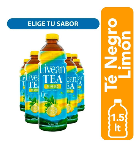 Pack 6 Nectar Livean Te 1.5 Litros - Elige Tu Sabor