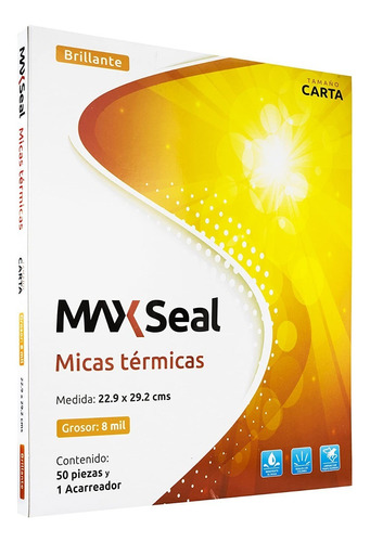 Mica Térmica Max Seal Tamaño Carta 22.9x29.2 8mil (50 Pzas)