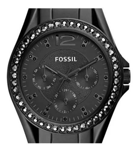 Reloj negro fossil mujer cheap