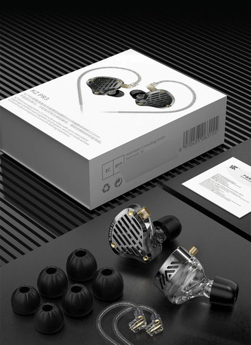 Auriculares intraurales Kz Pr3: controlador magnético plano, sin micrófono, color: negro