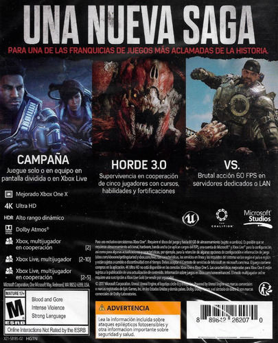 Imagen 5 de 9 de ..:: Gears Of War 4 En 4k ::.. Para X Box One