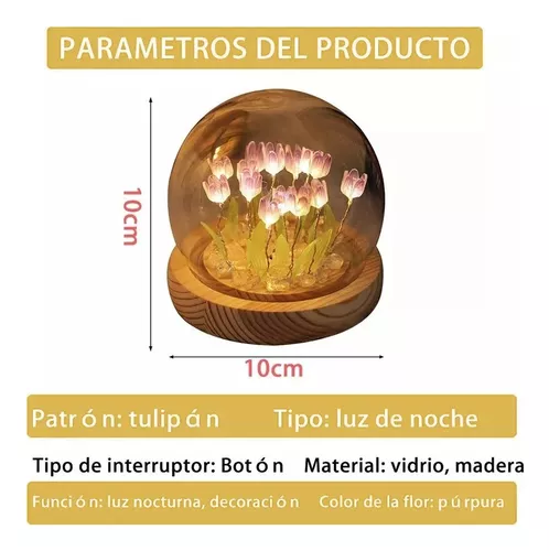 Lámpara Luz De Noche,romántica,tulipán,para Armar Regalo